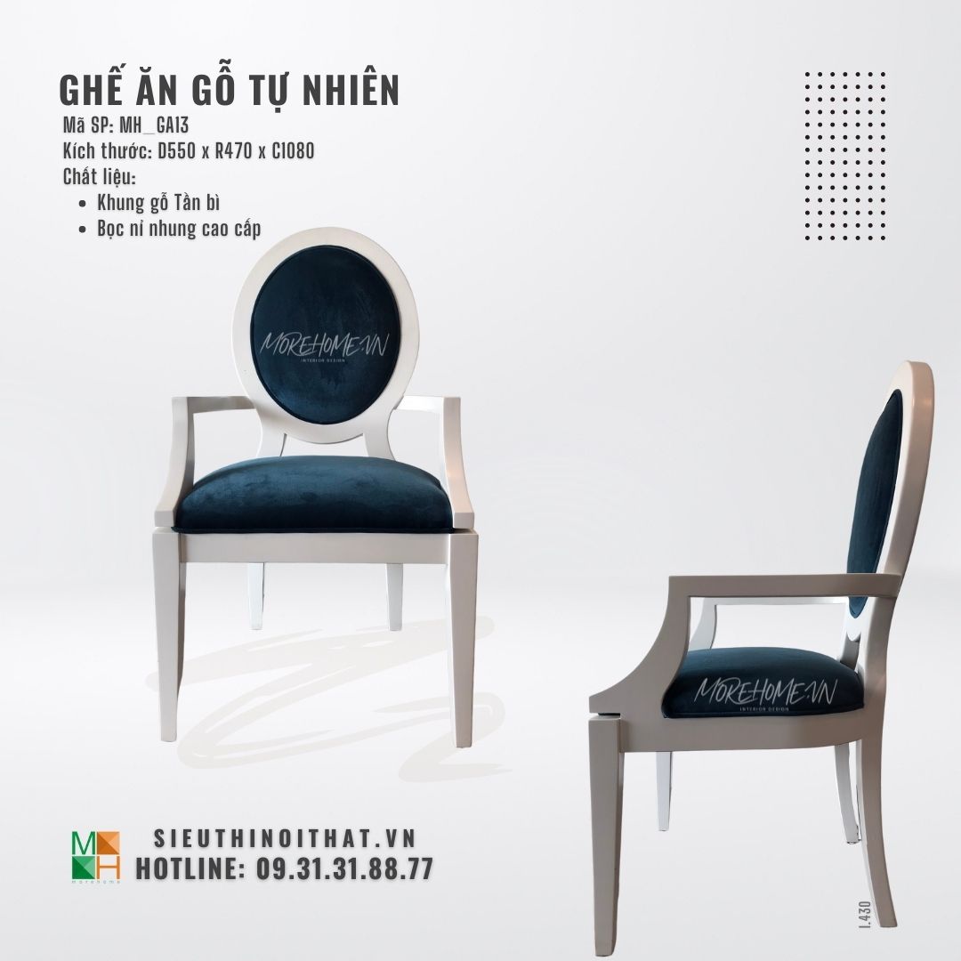  Ghế ăn gỗ tự nhiên MH - GA13